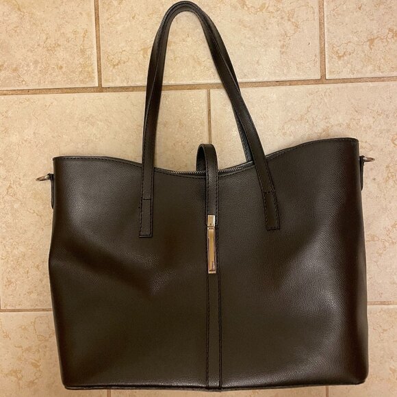 Antonella Ferrante Genuine Leather Made in Italy Black Tote Shoulder‎ Bag - Picture 1 of 11